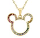 Disney Crystal Rainbow Mickey NECKLACE  New In Box Genuine Swarovski 