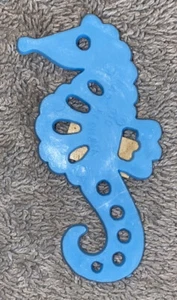 Vtg Cake Cupcake Decoration Plastic Blue Seahorse - Picture 1 of 4