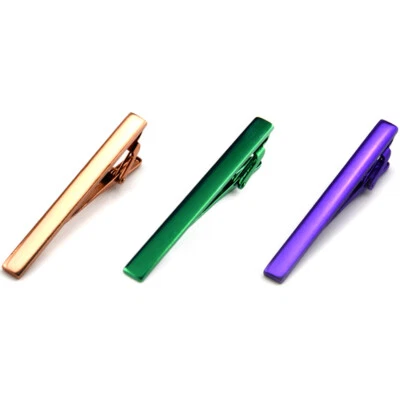 3 PIEZAS Clips para Corbata de Acero Inoxidable para Hombres Color Caramelo Boda Negocios Foto 1 de 3