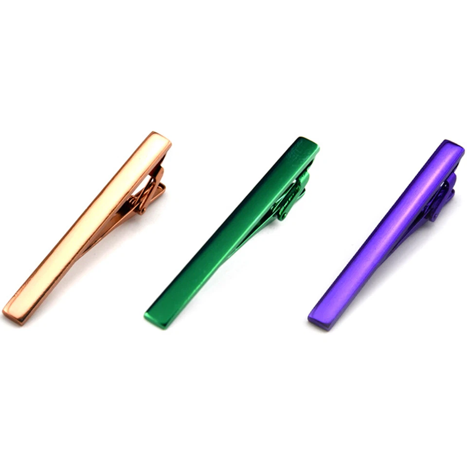 3 PCS Men Candy Color Tie Clip Business Stainless Steel Necktie Clips ZF001A - Image 1 of 3