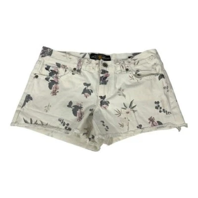Lucky Brand The Cut Off White Floral Denim Shorts Womens Size 27 - Image 1 of 4