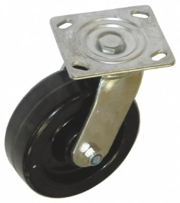 VALUE COLLECTION Top Plate Mount Swivel Caster: 4" Diameter x 2" Wide Phenolic Wheel, 5-5/8" OAH