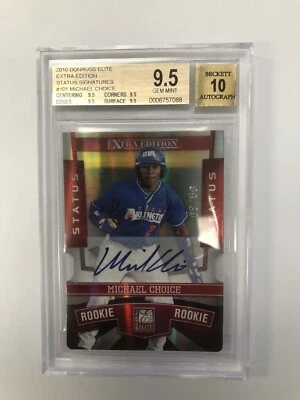 2010 Donruss Elite Extra Edition /50 Michael Choice #101 BGS 9.5 GEM MINT Auto - Image 1 of 3