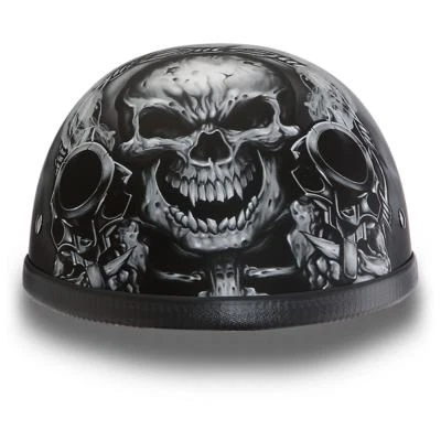 Daytona Helmets Novelty Skull Cap EAGLE- W/ GUNS no DOT Motorcycle Helmet 6002G - Image 1 of 4