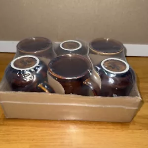 Set 6 TUXTON Brown Restaurant Ware Grade Tea Coffee Cups NEW. Diner. #17 stamp. - Picture 1 of 2