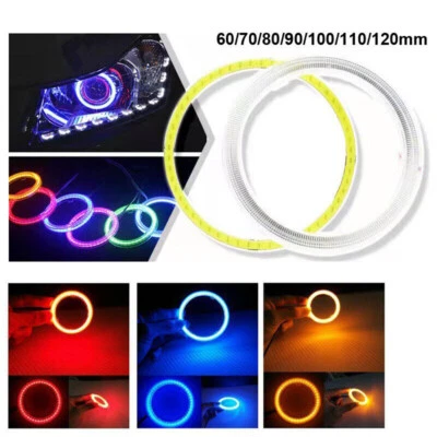 2PCS 60/70/80/90/100/110/120mm Car COB LED Angel Eyes Halo Ring Fog Light Bulb - Image 1 of 4