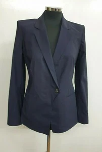 Helmut Lang blue jacket US 0 UK 4/6 navy blazer new tags front overlap stretch - Picture 1 of 12