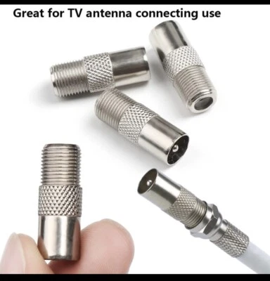 Antenna Satellite Coax Connector Aerial Male Adapter F Female To TV Male F-Type - Image 1 of 2