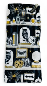 Cynthia Rowley Bats Spiders Skulls Gold Black Halloween 60 X 70 " Throw Blanket - Picture 1 of 4