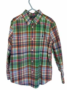 EUC Ralph Lauren Boys LS Plaid Button Down Cotton Collared Dress Shirt Top 7 - Picture 1 of 11
