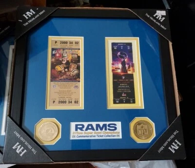 RAMS 13x13 enmarcados y mate 2 veces campeones del Super Bowl Commem. Boletos con monedas Foto 1 de 4