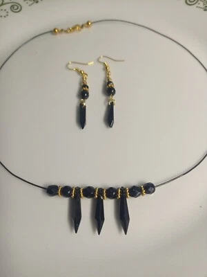 Set Parure da Donna Collana Orecchini Nero Onice 💙 LuaCreazioni 💙 - Immagine 1 di 3