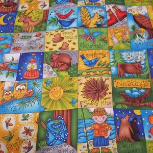 Let's Go Camping BTY Kari Pearson Quilting Treasures Woods Fishing Blocks - Picture 1 of 3