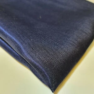 Dark Navy Faux Dupion Raw Silk Material Satin Dress Craft Patchwork Fabric 44" - Picture 1 of 3