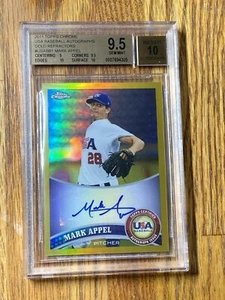 TOPPS USA 🇺🇸 MARK APPEL ASTROS 2011 CHROME AUTO GOLD REFRACTOR 21/50 BGS 9.5🔥 - Picture 1 of 2