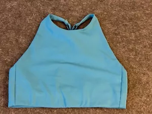 Girlfriend Collective Topanga Halter High Neck Sports Bra Women Teal Size Small - Picture 1 of 6