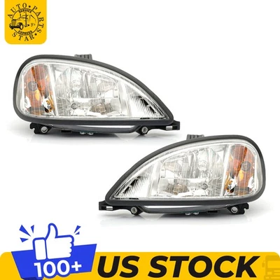 Pair Halogen Headlights Headlamps w/Bulbs For 2004-2017 Freightliner Columbia - Image 1 of 4