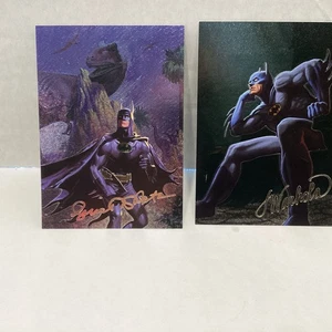 2x 1995 Batman Master Series SPECTRA-ETCH FOIL FANTASY INSERT CARDS 2 & 6 Skybox - Picture 1 of 6