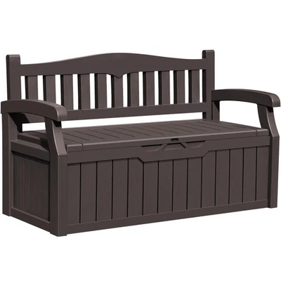 80 Gallon Outdoor Storage Bench, Resin Patio Furniture with Armrest,Waterproo... - Image 1 of 4