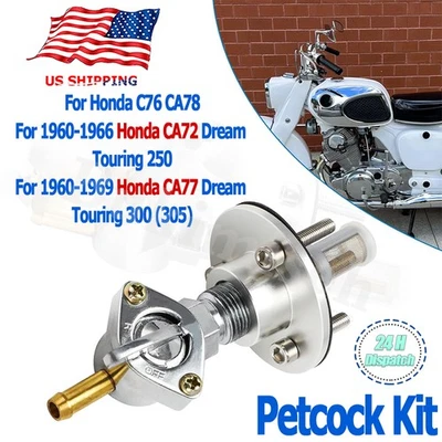 Fuel Gas Tank Petcock For Honda Dream 305 250 Touring CA72 CA77 60-69 CA78 C76 Foto 1 de 4