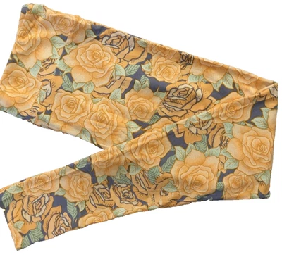 TC LuLaRoe ~ PATRÓN FLORAL ROSAS AMARILLAS ~ Leggings; TALLA 12-18 Alto y Curvilíneo Foto 1 de 3