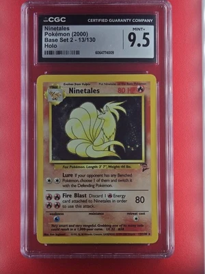 CGC 9.5 MINT+ Ninetales 2000 Base Set 2 13/130 Holo Pokemon Card - Image 1 of 2