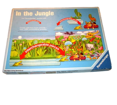 Ravensburger In The Jungle 2 Puzzles Vintage Interchangeable Pieces Complete - Image 1 of 2