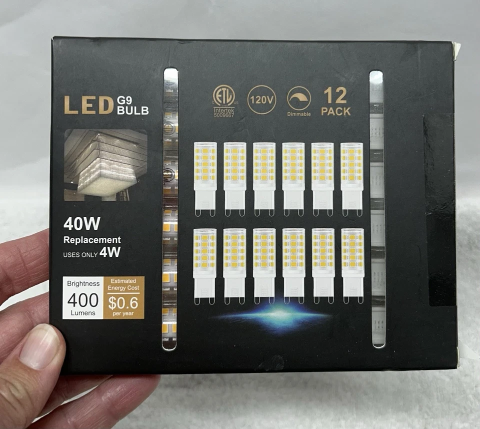 Intertek G9 LED BULB Dimmable 2700k 40W Replacement, Uses 4W, 120V, 12Pack(SH6) - Image 1 of 4
