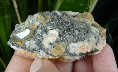 Cristaux Cerussite & Baryte & Galène Mibladen 6x4cm Maroc cérusite barytine - Photo 1/4