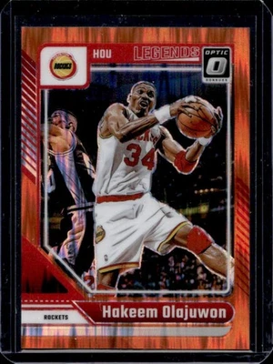 2024-25 Donruss Optic Hakeem Olajuwon Legends Orange Shock #196/225 Rockets - Image 1 of 2
