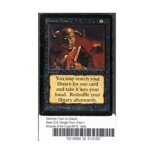 WOTC MtG Beta Demonic Tutor (U) Fair+ - Picture 1 of 2