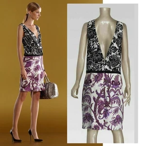GUCCI DRESS PHOENIX BIRDS FLORAL SILK V-NECKLINE SLEEVELESS $1,800 IT 42 US 6 - Picture 1 of 10