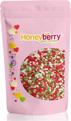 HONEYBERRY INCLUSIONS Christmas Confetti Sprinkles 200g (Green, Red and White) - Image 1 of 4