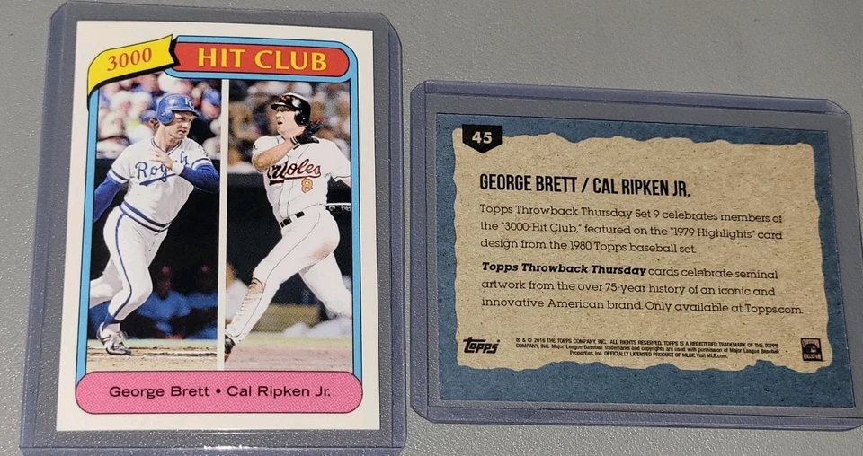 2016 Topps TBT Throwback Thursday 45 Carl George Brett Cal Ripken Jr 1979 PR-618 - Image 1 of 1