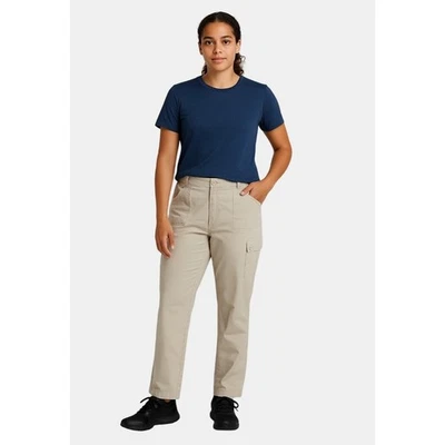 Caribbean Joe Let Go Women's Beige Cargo Pants Utility Pockets Size 12 - Image 1 of 4