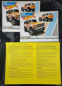Hot Wheels 2019 Bronco Kmart hojas electrónicas por correo e instrucciones de rifa lote de 2 - Imagen 1 de 4
