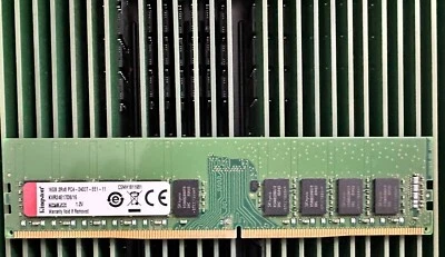 Kingston 16GB DDR4 2400 ECC UDIMM RAM 2Rx8 PC4-2400T-EE1 KVR24E17D8/16 PC4-19200 - Image 1 of 2