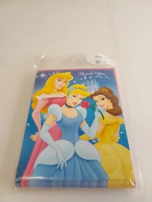 Hallmark Heartline Disney Princess Thank You Cards And Envelopes Pack Of 10 NOS - Image 1 of 3