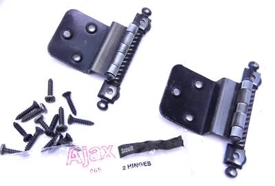 4 pares (8 bisagras) - Puerta de gabinete Ajax #965 semiconc. Bisagra hierro antiguo 3/8" inserción Foto 1 de 4