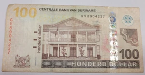 1X SURINAME 100 DOLLAR 2019 Aruabatabbetje BANKNOTE #M10109 - Picture 1 of 2