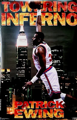 NOS PATRICK EWING NBA Poster 1995 TOWERING INFERNO 23" x 35" Costacos Brothers - Image 1 of 4