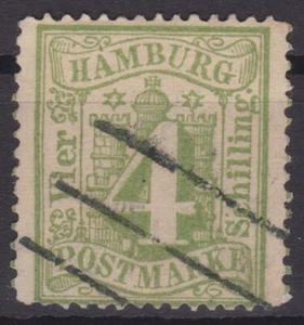 == AD Hamburg Mi. 16a gest. Cuatro trazos negros, gato. 30 € == - Imagen 1 de 1