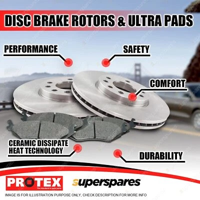 Protex Front Brake Rotors + Ultra Pads for Holden Captiva CG CG5 CG7 2007-on - image 1 of 2
