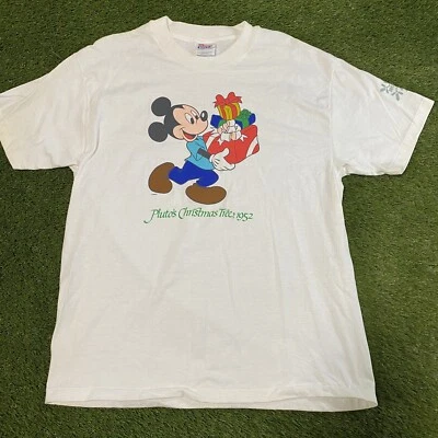 Mickey Mouse - Árbol de Navidad de Plutón 1952 talla grande vintage de una sola puntada de los 90 Foto 1 de 4