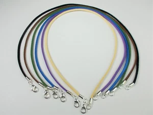 Wildleder Leder Halskette - Surfer Choker Halskette 3 mm mit Silber Karabinerverschluss - Bild 1 von 7