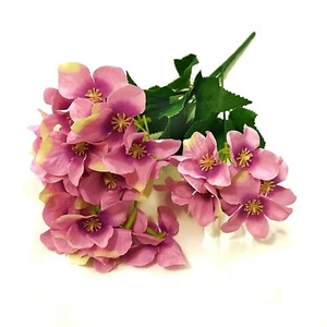 Artificial Faux Hydrangea Flower 30cm Bush - Dark Pink - Picture 1 of 2