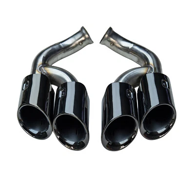 GTS Style Black Exhaust Tips Muffler Tailpipes For Porsche Cayenne 2015-2017 958 - Image 1 of 3