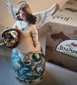 Jim ShoreAngel Holding Basket of Daffodils,  March Aquamarine Birthstone 6.5” - Picture 1 of 4