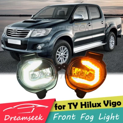 LED Front Fog Light for Toyota Hilux Vigo 2011 2012 2013 2014 With Dynamic Turn - Image 1 of 4
