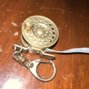 Fly Fishing Reel Brass Key Chain Tape Measure 40 Inches - Picture 1 of 5
